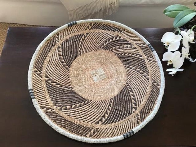 INKOSI WHITE BEADED BASKET - WINDMILL SOLD