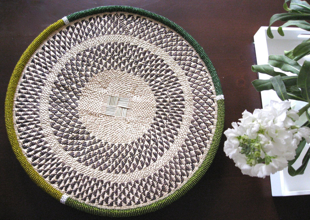 THANDA GREEN BEADED BASKET - RAINFOREST SOLD